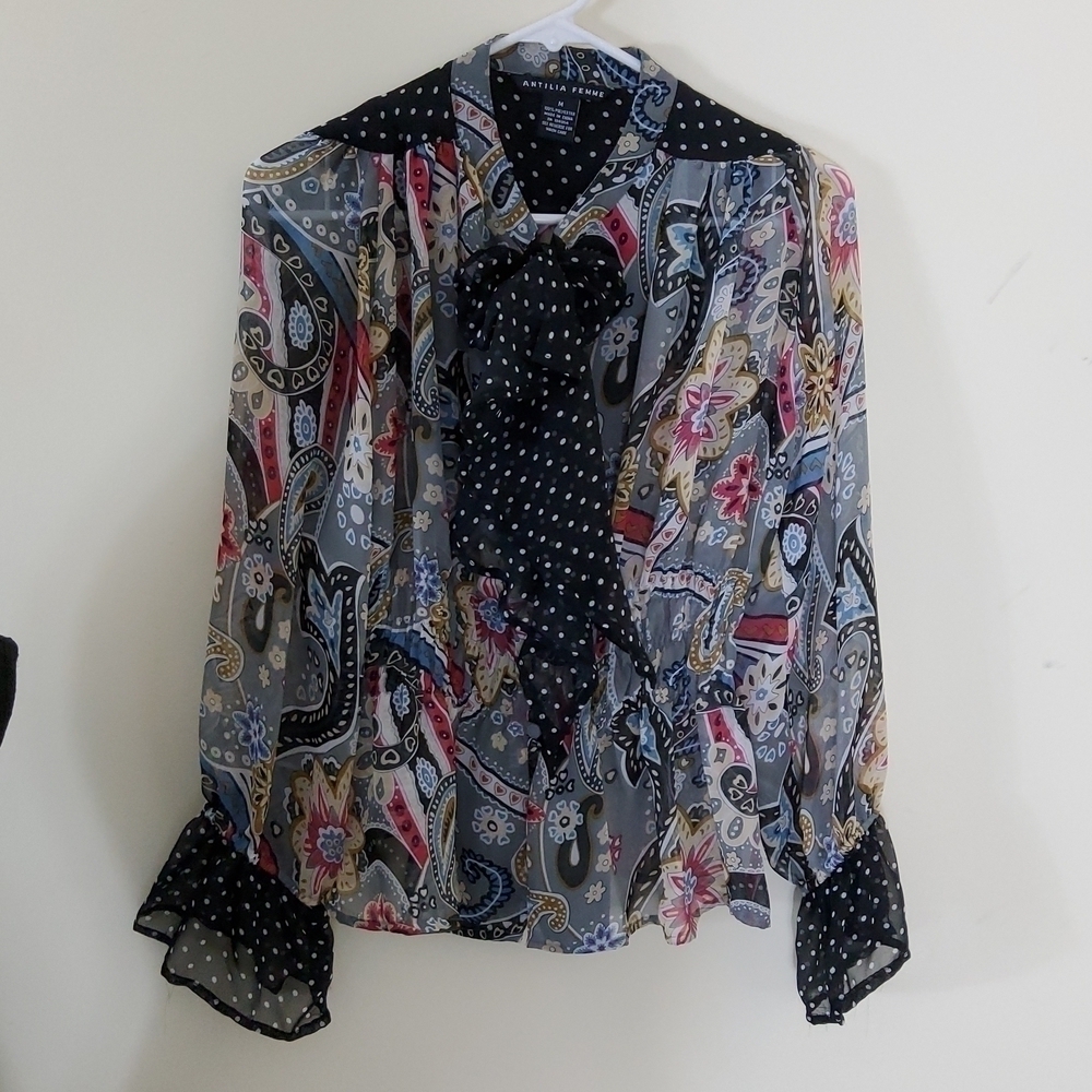 Antilia Femme Women's Print  & Polka Dot top